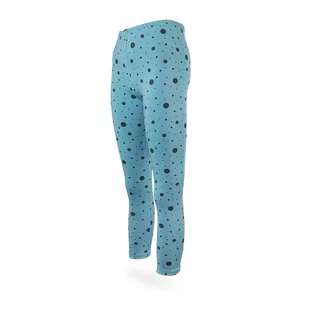 Dziewczęce legginsy, błękitne z nadrukiem w kropki, Tup Tup - Legginsy - miniaturka - grafika 1