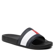 Klapki i japonki damskie - Tommy Hilfiger Klapki Rubber Th Flag Pool Slide FM0FM04263 Black BDS - miniaturka - grafika 1