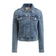 Kurtki damskie - Damska Kurtka jeansowa GUESS ADORIA JACKET W3YN30D4MSL-AVPR – Niebieski - miniaturka - grafika 1