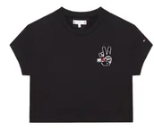 Bluzki damskie - BLUZKA KRÓTKI RĘKAW TOMMY HILFIGER KG0KG06340 r116 - miniaturka - grafika 1