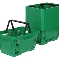 Torby i wózki na zakupy - Zestaw 100x Koszyk zakupowy do przechowywania 2 rączki 22L ciemny zielony KTD - miniaturka - grafika 1