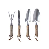 Grabie i motyki - Holtaz Zestaw narzędzi ogrodniczych 4 - zestaw narzędzi ogrodniczych -łopatą ręczną do kwiatów, grabie do roślin, kielnia, brony z wygodną drewnianą.. - miniaturka - grafika 1