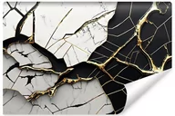 Fototapety - Fototapeta Do Biura ABSTRAKCJA Czarno-Biały Marmur Efekt 3D 450cm x 300cm - miniaturka - grafika 1