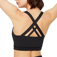 Biustonosze - LOS OJOS Biustonosz sportowy - Crisscross plecy średnie wsparcie biustonosz sportowy ze zdejmowanymi miseczkami, czarny, L - miniaturka - grafika 1