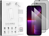 Szkła hartowane na telefon - 2 szt. | moVear 2.5D MAX privacy - Prywatyzujące szkło hartowane do Apple iPhone 13 Pro Max (6.7") na Cały Ekran | antySpy, do etui, fullGlue, 9H - miniaturka - grafika 1