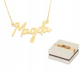 Naszyjniki - Złoto 585 Złoty Naszyjnik Imię Magda 14 karatów ZN46 - miniaturka - grafika 1