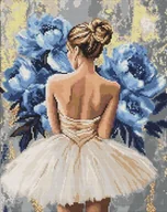 Zabawki kreatywne - Diamentowa mozaika - Baletnica z piwoniami - miniaturka - grafika 1