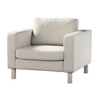 Pokrowce na meble - Dekoria pl pl Pokrowiec na fotel Karlstad krótki jasno szary welwet 89 x 89 x 64 cm Ingrid 619-705-40 - miniaturka - grafika 1