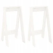 Taborety i hokery - Stołki, 2 szt., białe, 40x40x75 cm, lite drewno so - miniaturka - grafika 1