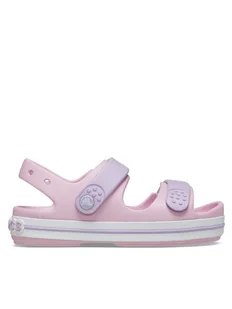Crocs Sandały Crocband Cruiser Sandal T Kids 209424 Różowy - Buty dla dziewczynek - miniaturka - grafika 1