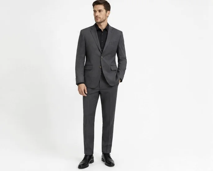 GARNITUR MĘSKI ELEGANCKI CZARNY ROZMIAR 46/170