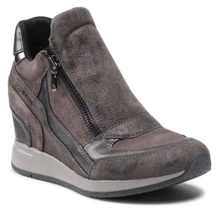 Geox d620qa Grey scarpa Donna Sneakers Pelle rialzo Interno - szary - 37 eu d620qa - Sneakersy damskie - miniaturka - grafika 1