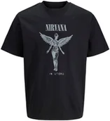 Koszulki męskie - Jack&Jones koszulka t-shirt Nirvana JPRBLUNIRVANA SS TEE 12287521 BLACK S - miniaturka - grafika 1