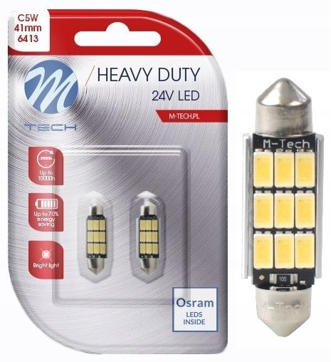 Żarówki C5w Led Osram C10w 41mm 24v Tir Canbus Biała