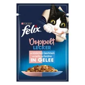 Mokra karma dla kotów - Felix Doppelt Lecker Łosoś i sardynka 104x85 g - miniaturka - grafika 1