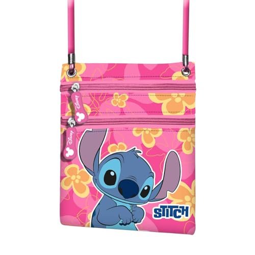 Disney Unisex dziecięca pionowa torba crossbody, różowa Lilo i Stitch, Różowy Lilo i Stitch