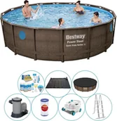 Baseny ogrodowe - Basen Plus Akcesoria - Bestway Power Steel Swim Vista Round 549x122 cm - miniaturka - grafika 1