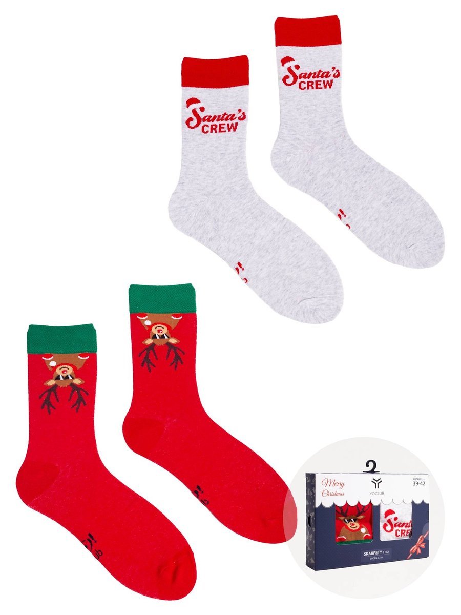 Skarpety Świąteczne Bawełniane W Pudełku Renifer 2Pak 39-42 Yoclub