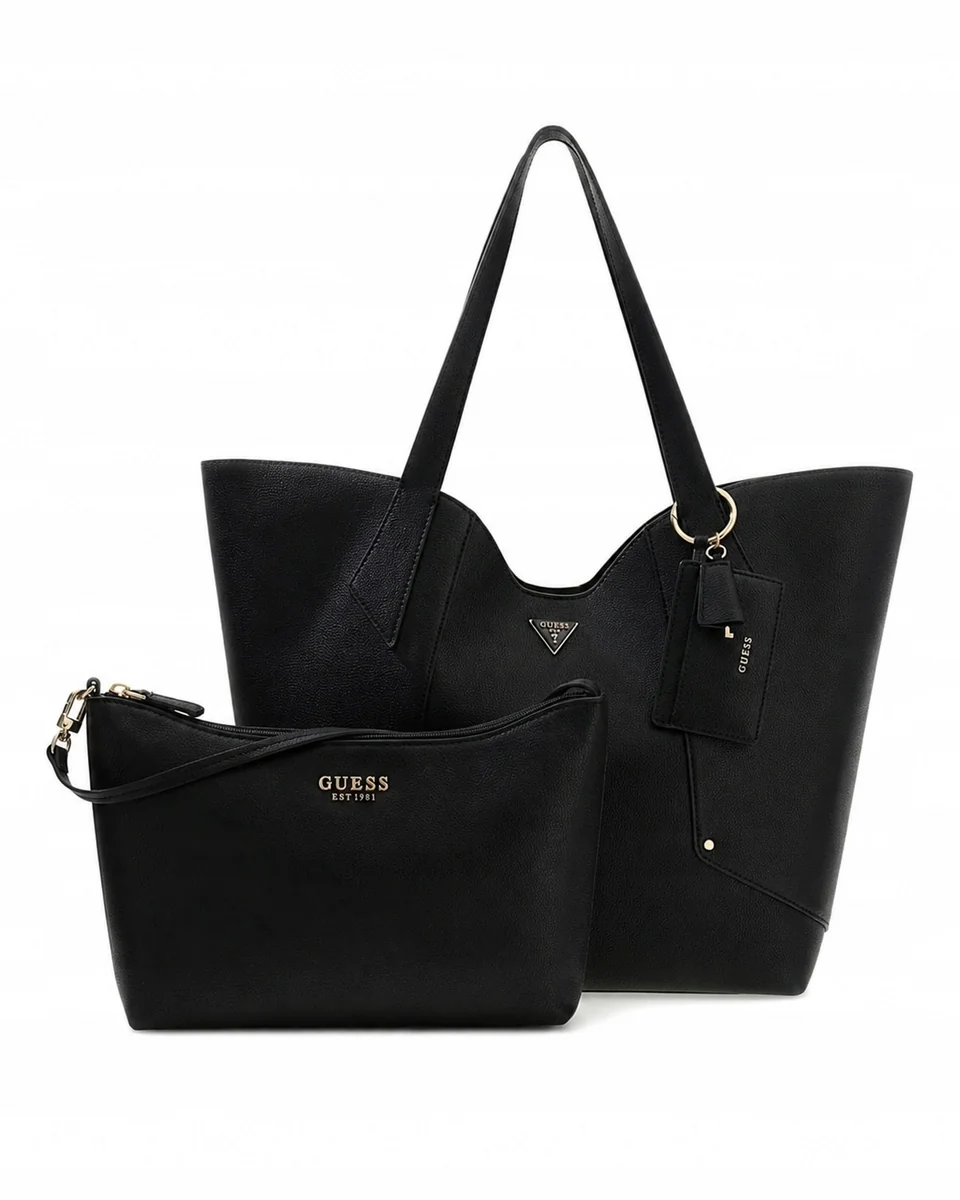 GUESS Darcy Large 2 w 1 czarna torebka shopper + etui