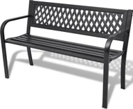 Ławki ogrodowe - Elior Metalowa ławka ogrodowa Cald - czarna - miniaturka - grafika 1
