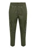 Spodnie męskie - Only & Sons Spodnie materiałowe 22024998 Zielony Tapered Fit - miniaturka - grafika 1