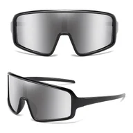 Okulary sportowe - Sportowe okulary przeciwsłoneczne lustrzanki z filtrem UV400 STS-01 czarny/srebrny - miniaturka - grafika 1