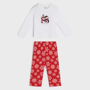 Piżamy dla dziewczynek - Sinsay - Piżama z nadrukiem - Czerwony - grafika 1