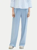 Spodnie damskie - Tom Tailor Spodnie materiałowe 1040686 Błękitny Wide Leg - miniaturka - grafika 1