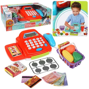 Kasa sklepowa na baterie z akcesoriami MEGA CREATIVE Pomarańczowy - Zabawy w naśladowanie dorosłych - miniaturka - grafika 1