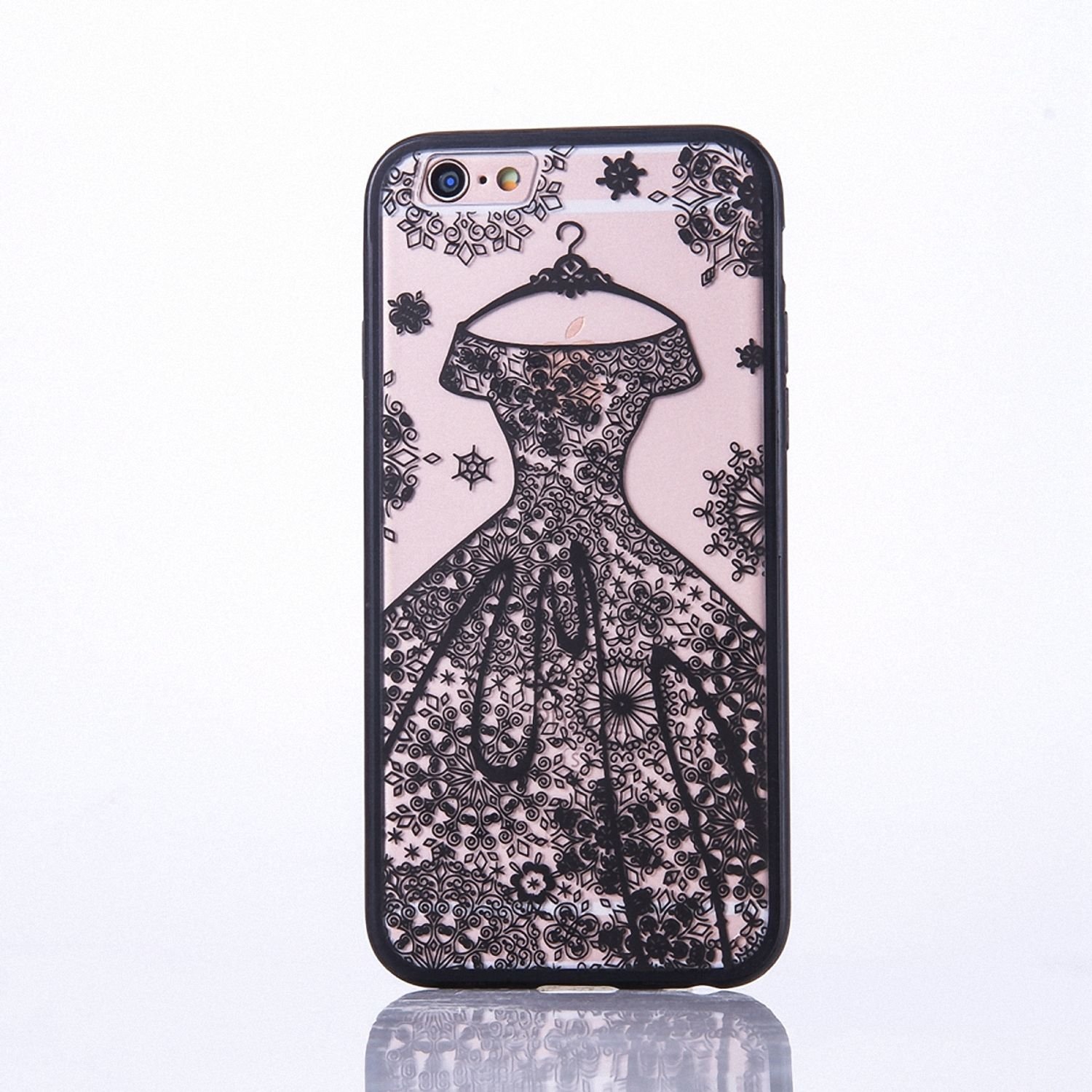 Etui na telefon komórkowy Mandala dla Apple iPhone 8 Etui ochronne Etui z motywem sukienki Torba Bumper Czarny