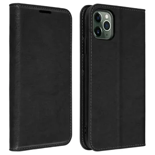 Etui Folio z prawdziwej skóry iPhone 11 Pro z miejscem na karty, stojak na wideo, czarne - Etui i futerały do telefonów - miniaturka - grafika 1