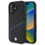 Etui i futerały do telefonów - BMW BMHMP16S23RDCLK iPhone 16 6.1" czarny/black hardcase Sign Leather Textured And Line MagSafe - miniaturka - grafika 1