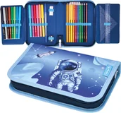 Piórniki - Piórnik rozkładany pojedynczy dwuklapkowy z wyposaż 31el kosmonauta HERLITZ - miniaturka - grafika 1