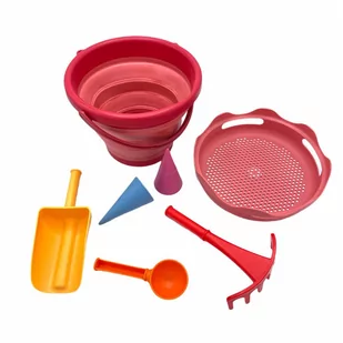 Travel Zestaw zabawek do piaskownicy 7szt CompacToys koralowy - Zabawki do piasku - miniaturka - grafika 1
