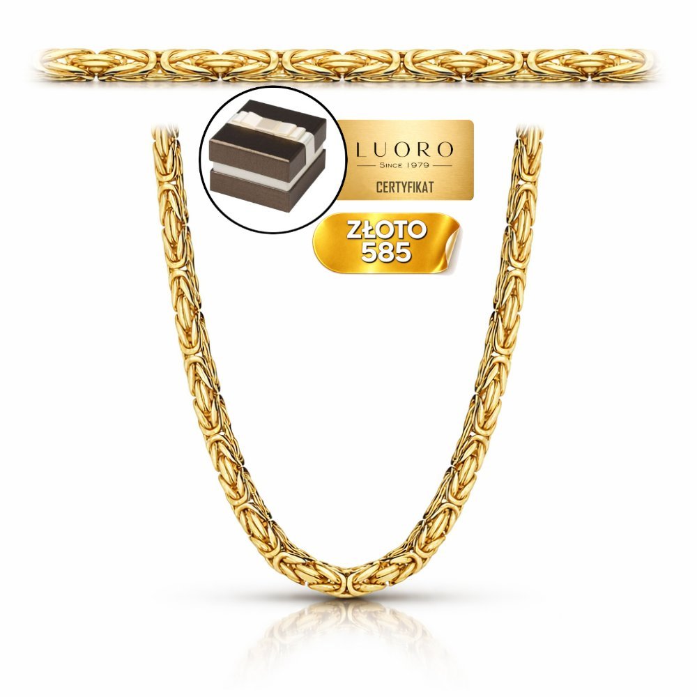 ŁAŃCUSZEK ZŁOTY 585 14K SPLOT KRÓLEWSKI 60 CM ŻÓŁTE ZŁOTO ELEGANCKI