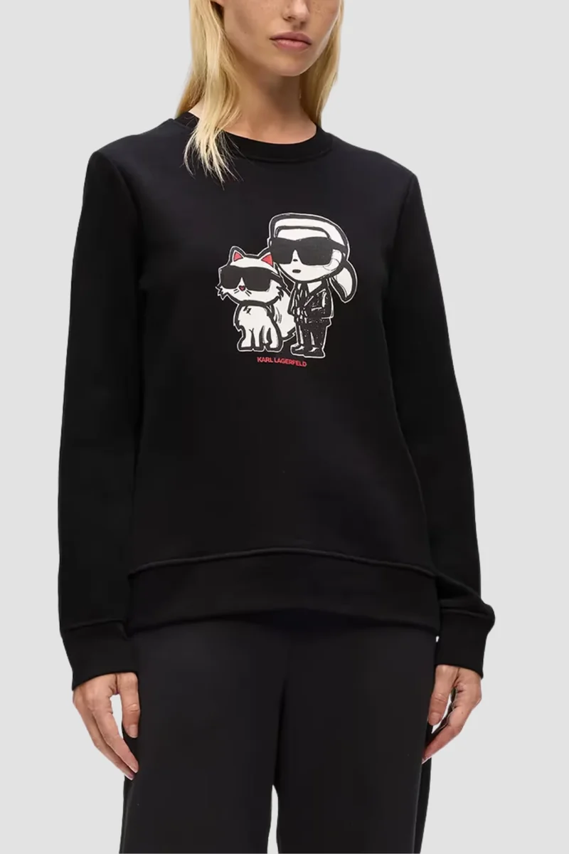 KARL LAGERFELD Czarna damska bluza Ikon Sketch Duo M