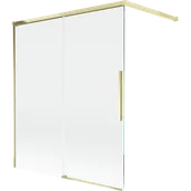 Parawany nawannowe - Mexen Rox parawan nawannowy 2-skrzydłowy rozsuwany 140 x 150 cm, transparent, złoty - 8C9-140-003-50-00 - miniaturka - grafika 1
