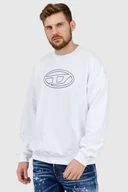 Bluzy męskie - DIESEL Biała bluza męska z wytłaczanym logo - Diesel - miniaturka - grafika 1