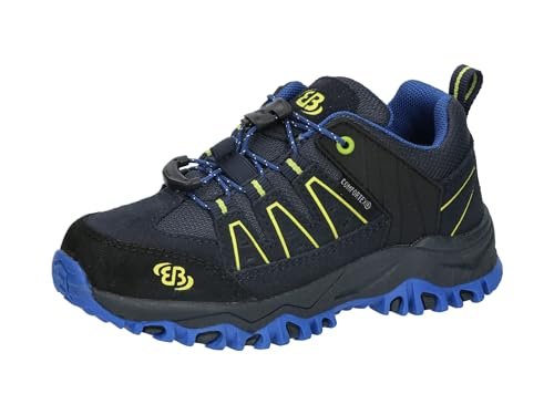 Brütting Unisex dziecięce buty trekkingowe Mount Pinos Kids Low, Marine Blue Lemon, 38 EU