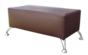 Prostokątna pufa 80x40 cm na nóżkach - eko skóra brązowy - Pufy i podnóżki - miniaturka - grafika 1