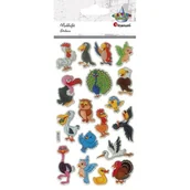 Zabawki kreatywne - Naklejki wypukłe ptaki mix 18szt - miniaturka - grafika 1