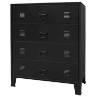 Komody - vidaXL Metalowa komoda w industrialnym stylu, 78 x 40 x 93 cm, czarna - miniaturka - grafika 1