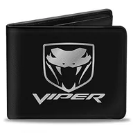 Portfele - Zapięcie na zatrzask portfel unisex Dodge Viper czarny/srebrny logo dwuskładany, multi, Jeden rozmiar - miniaturka - grafika 1