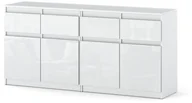 Komody - Komoda 160cm Glamour Duża Szafka Biała Wysoki Połysk 4 Szuflady Nowoczesna - miniaturka - grafika 1