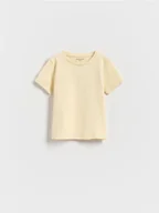 Bluzki dla niemowląt - Reserved - Bawełniany t-shirt z haftem - jasnożółty - miniaturka - grafika 1
