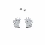 Biżuteria dla dzieci - Srebrne Kolczyki Cutie Krówka - miniaturka - grafika 1