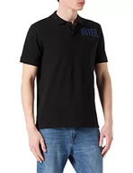 Koszulki męskie - Inter Inter Męska koszulka polo z czarnym logo, biała z tyłu ze 100% bawełny, M IW22MP452 - miniaturka - grafika 1