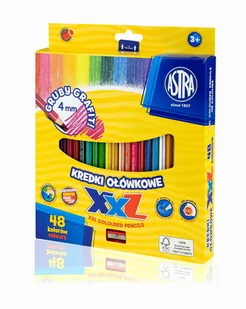 ASTRA art-pap Kredki Astra ołówkowe hexagonalne 48 kolorów grafit 4 mm - Przybory szkolne - miniaturka - grafika 1