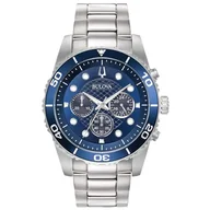 Zegarki męskie - Bulova Męski chronograf kwarcowy zegarek z paskiem ze stali nierdzewnej 98A209, Srebrny, bransoletka - miniaturka - grafika 1