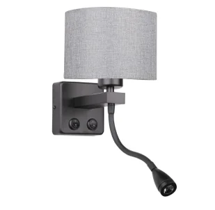 Czarna lampka nocna - K239 S0-D65 - Lampy stojące Czarna lampka nocna - K239 S0-D65 - Lampy stojące - miniaturka - grafika 1